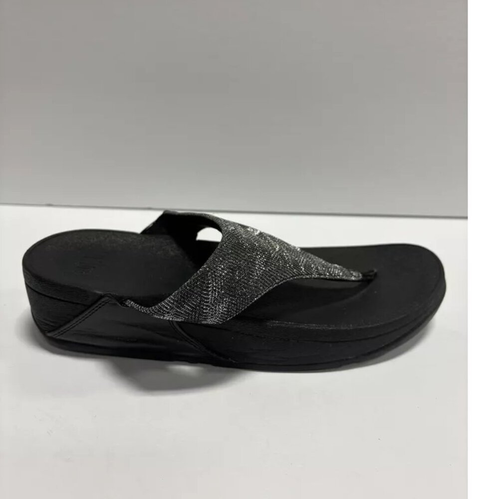 Fitflop Women’s Lulu Glitz Toe-Post Sandals Black, Size 8 M